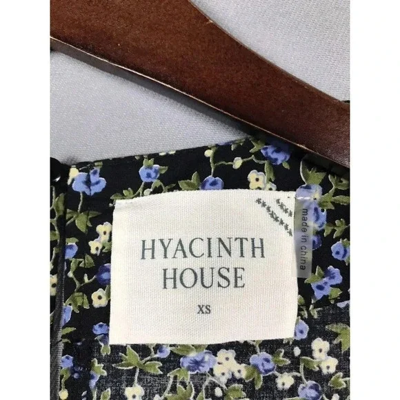 Tuckernuck Hyacinth House Quinn Dress Size XS Black Floral Short Sleeve Tiered - Picture 11 of 16